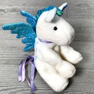 Vintage 2000 Mary Meyer White Pegasus Beanbag Plush Girl Scouts Flying Up New